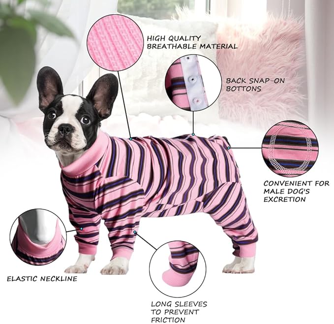 FEimaX Dog Recovery Suit After Surgery, Pet Abdominal Wounds Post Surgical Shirt for Dogs Cats, Puppy Spay Neuter Prevent Licking Onesie Alternative Bandages E-Collar & Cone