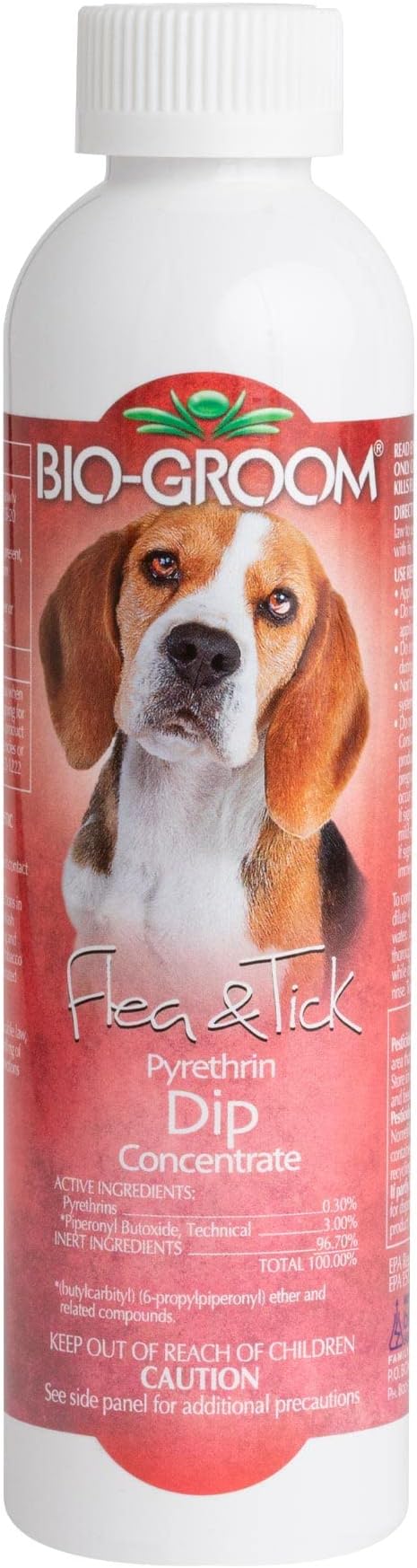 Bio-Groom Flea & Tick Dog Concentrate - Flea and Tick Prevention for Dogs, Cat Flea Treatment, Cruelty-Free, Made in USA, Natural Repellent, Pyrethrin Insecticide - 8 fl oz 1-Pack