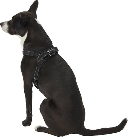 No Pull Reflective Adjustable Dog Harness with Handle- Comfortable Soft All Weather Mesh, Easy On Puppy Harness for Small Medium and Large Dogs (Black) Small