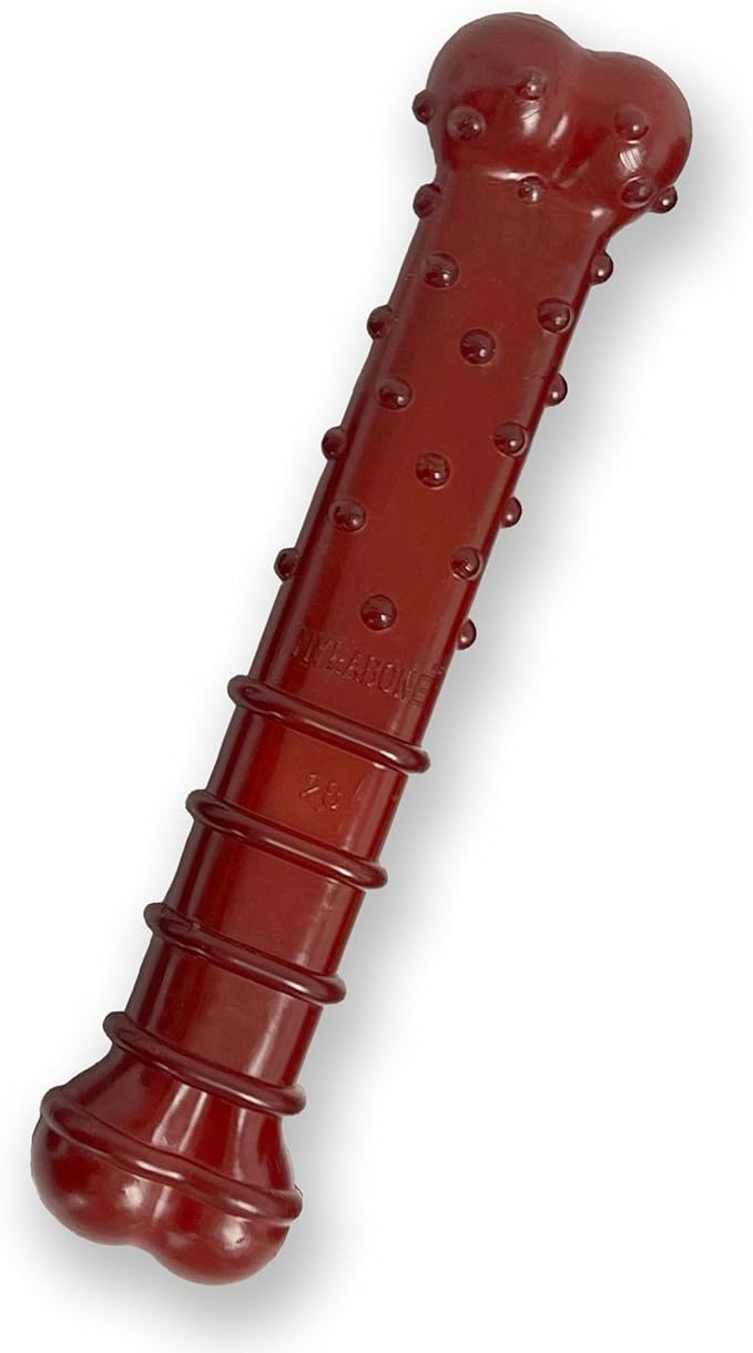 Nylabone Textured Bone Power Chew Toy for Dogs, Durable & Tough Dog Toys for Aggressive Chewers, Basted Blast Bacon and Steak Flavor, Large Dogs - Up to 50 lbs, 1 Count