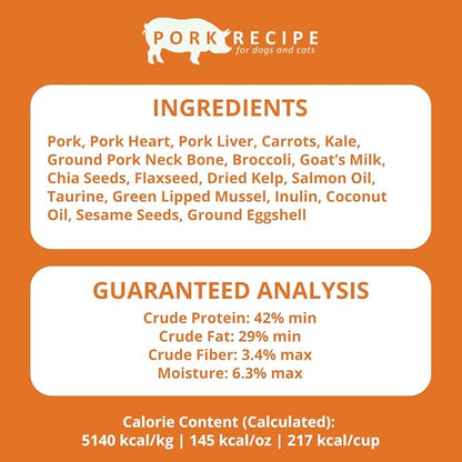 Steve's Real Food Freeze-Dried Raw Nuggets - Pork Recipe - Raw Pet Food for Dogs and Cats - 20 oz