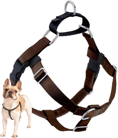 2 Hounds Design Freedom No Pull Dog Harness, Adjustable Harness, Easy Walking & Comfortable Control, Fits Small, Medium & Large Dogs, Solid Colors, Made in USA, 1" MD, Brown