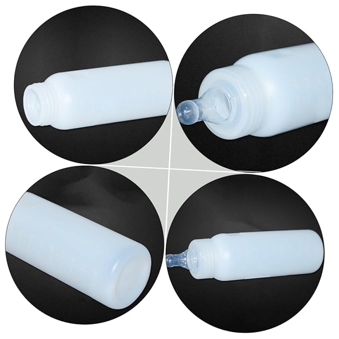 Yardwe Silicone PET Nursing Bottle Set 3pcs Lamb Feeding Bottles Soft Nipples for Puppies and Kittens Livestock Milk Feeder PET Care Supplies