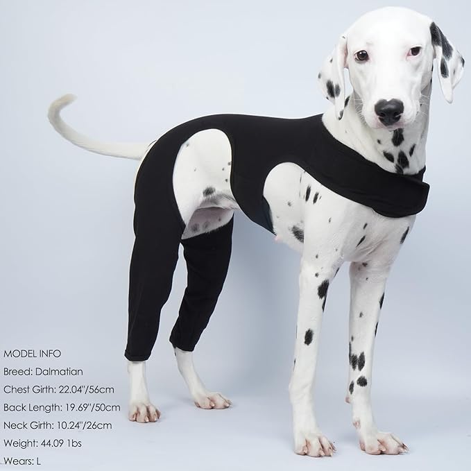 ROZKITCH Dog Surgery Recovery Sleeve for Rear Right Left Leg, Adjustable Pet Prevent Licking Wound Elbow Protector, Dog CCL Surgery Recovery for Sprain ACL Arthritis Joint Care Black 2XL