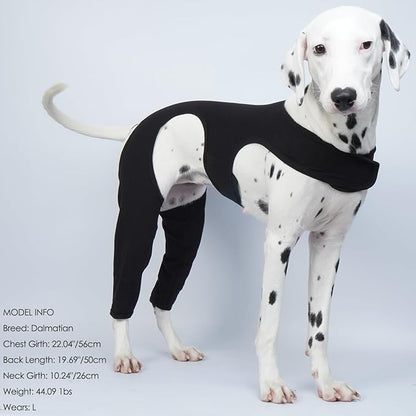 ROZKITCH Dog Pants to Prevent Licking for Rear Right Left Leg, Adjustable Pet Prevent Licking Wound Elbow Protector, Dog Cone Collar Alternative for Sprain ACL CCL Arthritis Joint Care Black M