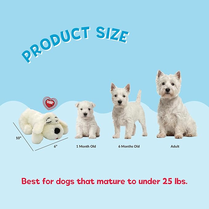 Snuggle Puppy Heartbeat Puppy Toy for Small Breeds, Compact Plush Dog Toy with Real-Feel Pulse, Designed for Crate Time, First Nights, and Rest - Cream