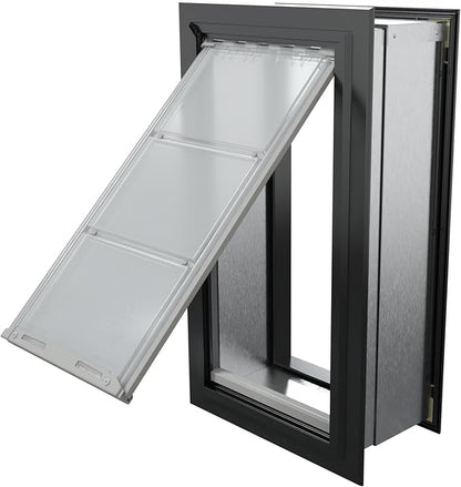 Endura Flap Pet Door for Walls in Black | Energy-Efficient Single Flap Design for Wall Installations | All-Weather Protection with All-Metal Telescoping Tunnel | Black, Large, Single Flap
