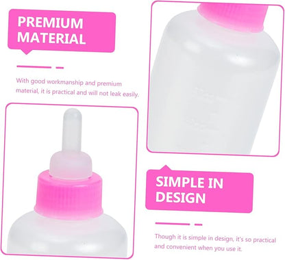 Angoily 3pcs Pet Nursing Feeders for Kittens and Puppies Portable Milk Bottles for Small Pets Easy to Clean Feeding Bottles for Cats and Dogs Lightweight Design Pink Color