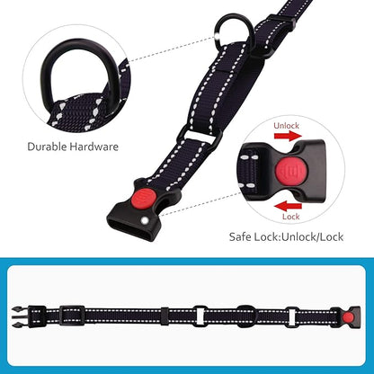 Martingale Dog Collar and Leash Set Martingale Collars for Dogs Reflective Martingale Collar for Small Medium Large Dogs(Black&S)