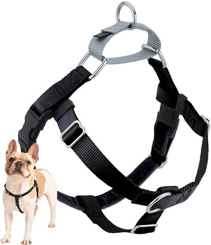 2 Hounds Design Freedom No Pull Dog Harness, Adjustable Harness, Easy Walking & Comfortable Control, Fits Small, Medium & Large Dogs, Solid Colors, Made in USA, 5/8" XS, Black