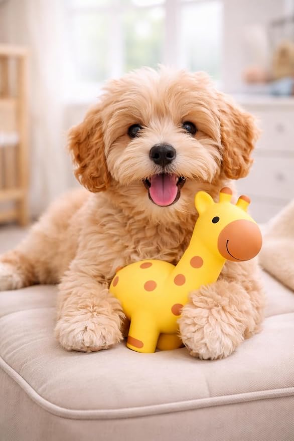 Multipet Giraffe Dog Toy | Latex Giraffe Dog Toy | Small Giraffes Squeaky Pet Toys | Squeaky Interactive Toys for Dogs | 5.75" (Yellow/Brown)