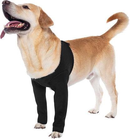 Coodeo Dog Recovery Sleeves, Cone Collar Alternative, Abrasion Resistant Dog Recovery Suit, Washable 2.5mm Thick and Waterproof, Pet Wounds Prevent Licking, Biting (Black, 2XL)
