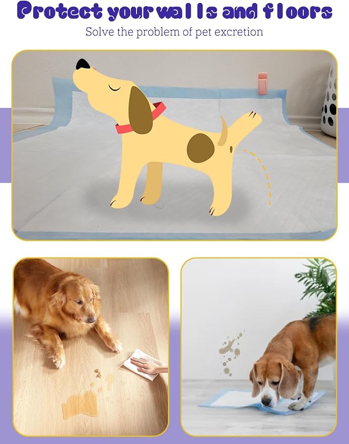 6 Pcs Dog Pee Pad Holder, Potty Training Dog Pee Pad Holder for Leg-Lifting Marking Dogs Indoor Training Pad Holder for Small & Large Size Wee Wee Pad with Nano Gel Strip, Black
