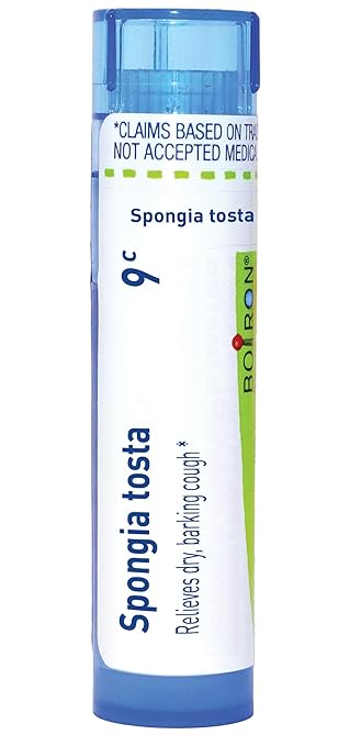 Boiron Spongia Tosta 9C for Dry, Barking Cough - 80 Pellets