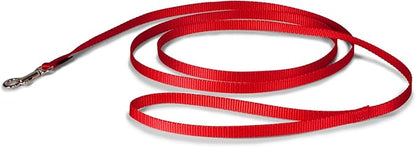 PetSafe Nylon Dog Leash – Strong, Durable, Traditional Style Leash with Easy to Use Bolt Snap for Small, Medium and Large Dogs – 3/8" x 6', Red