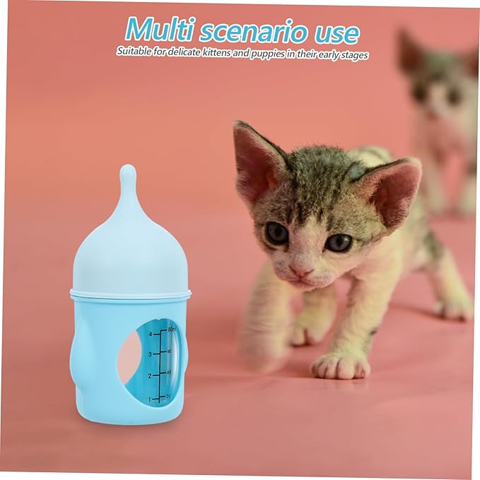 Toddmomy Mini Pet Feeding Bottle for Newborn Puppies Kittens Portable Milk Feeder Visible Scale Kitten Nursing Bottle