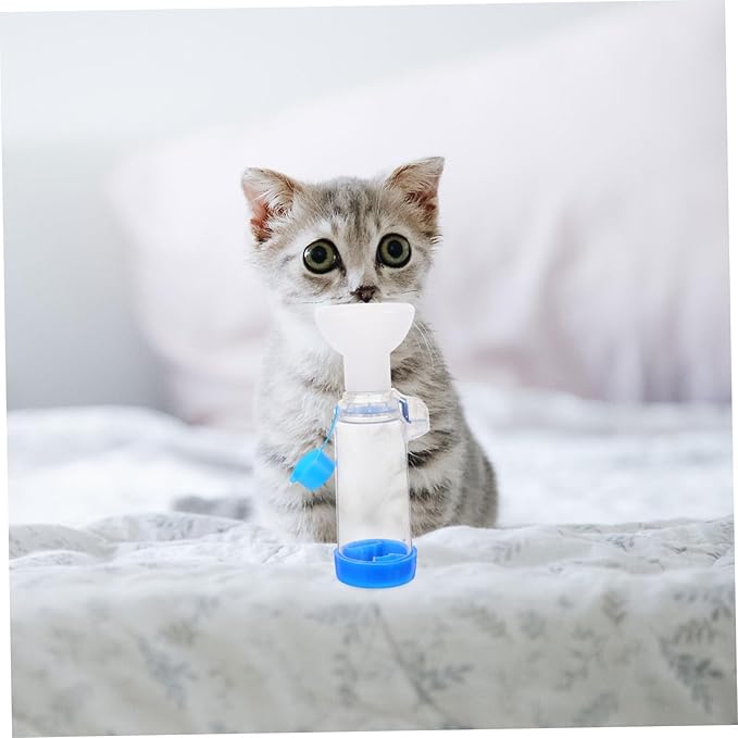 Toddmomy Pet Mask for Cats and Dogs Handheld Feline Spacer Respiratory Aid Breathing Indicator Comfortable Animal-Shaped Design for Easy Treatment