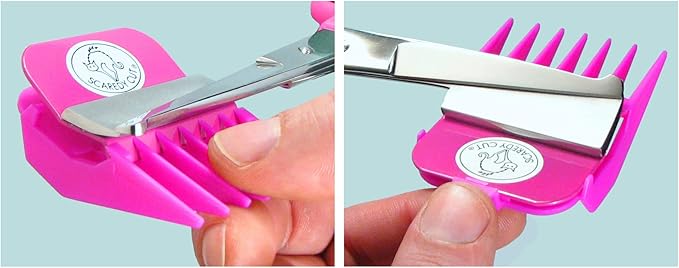 SCAREDY CUT Silent Pet Grooming Kit for Dog, Cat and All Pet Grooming - A Quiet Alternative to Electric Clippers for Sensitive Pets (Right-Handed Pink)
