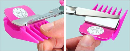 SCAREDY CUT Silent Pet Grooming Kit for Dog, Cat and All Pet Grooming - A Quiet Alternative to Electric Clippers for Sensitive Pets (Right-Handed Pink)