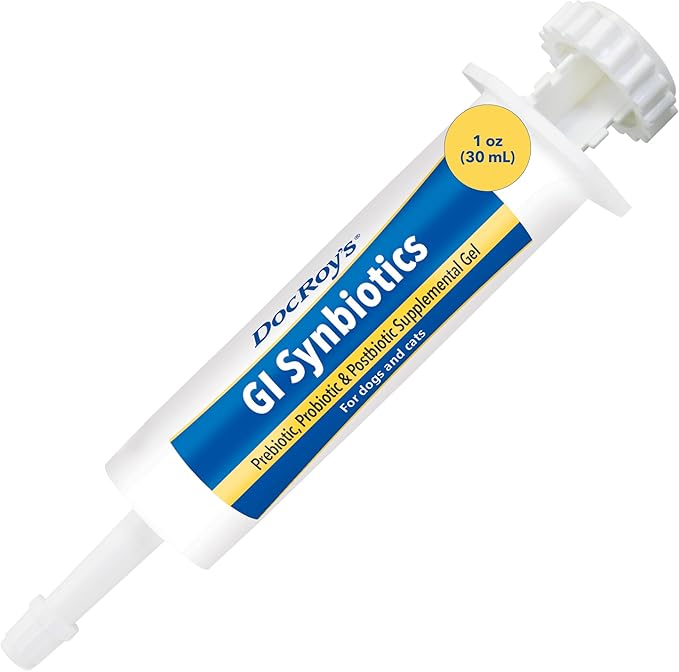 Doc Roy’s GI Synbiotics Probiotic & Prebiotic Supplemental Gel for Dogs & Cats, Digestive & Immune Health Supplement with Live Cultures, BgMOS & Beta Glucans, Chicken Flavor, 30ml Oral Gel