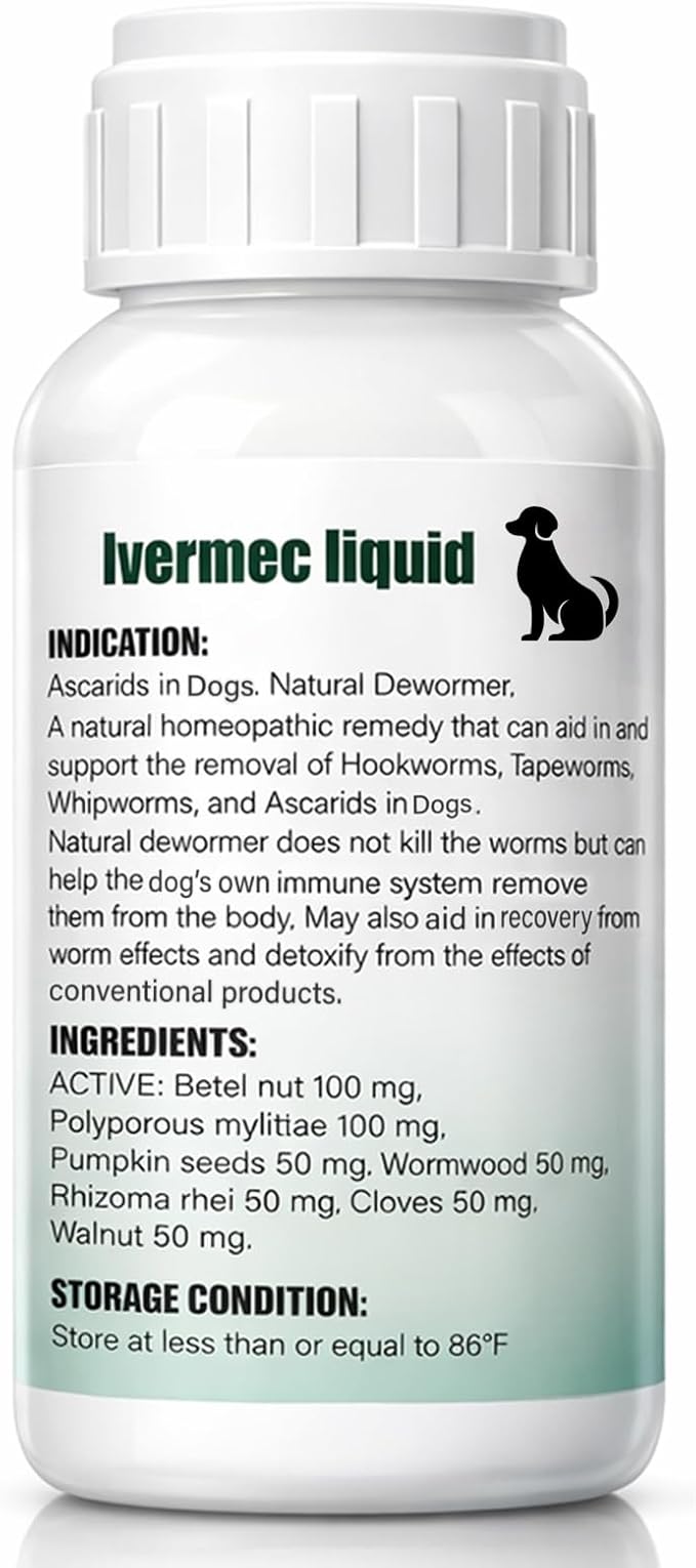 Dewormer for Dogs, Broad Spectrum for All Wormer, Promotes Digestive Comfort & Daily Balance, Pin Worms, Hookworms, Lung Worms, Round Worms, Easy-to-Use Liquid, 120 mL