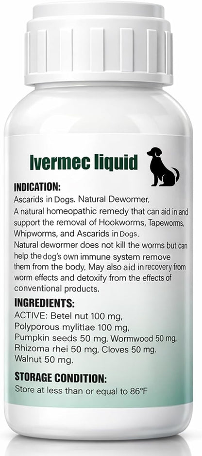 Dewormer for Dogs, Broad Spectrum for All Wormer, Promotes Digestive Comfort & Daily Balance, Pin Worms, Hookworms, Lung Worms, Round Worms, Easy-to-Use Liquid, 120 mL