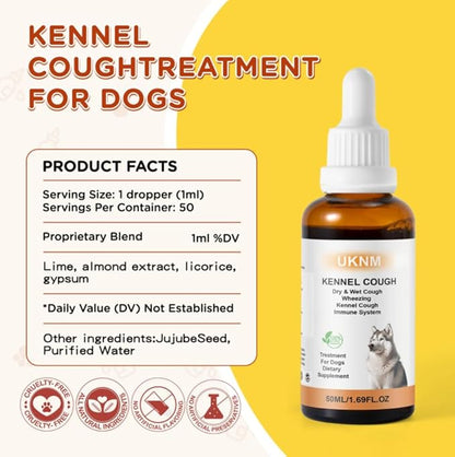 Kennel Cough Treatment, UKNM Kennel Cough Drops for Dogs,Natural Cough Supplement for Dogs,Herbal Kennel Cough Drops for All Breeds & Size
