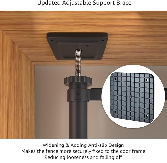 unipaws 86" High Extra Tall Cat Gate, Auto Closing and No Drilling Safety Gate for Doorway Hallway Stairs, Cat Dog Proof, Fit for 35"-51" Wide Opening, Indoor Use, Black