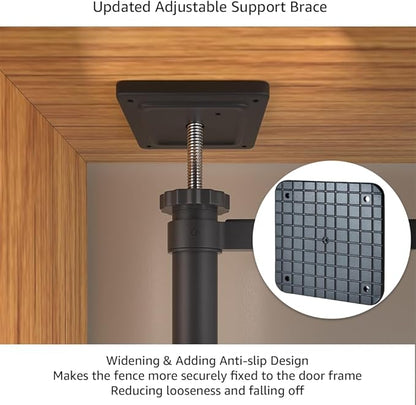 unipaws 86" High Extra Tall Cat Gate, Auto Closing and No Drilling Safety Gate for Doorway Hallway Stairs, Cat Dog Proof, Fit for 35"-38" Wide Opening, Indoor Use, Black