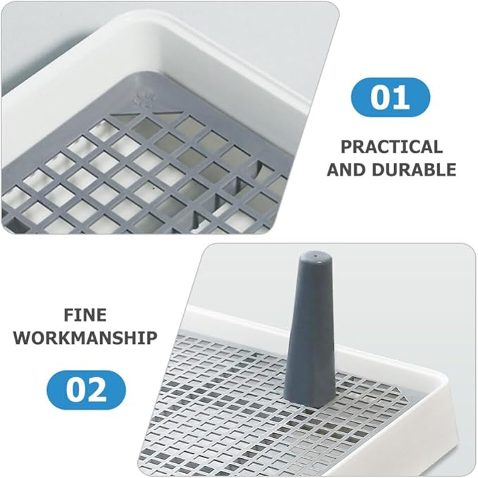 POPETPOP Hamster Accessories 1 Set Dog Training Pads Pet Toilet Puppies Potty Mesh Grate Pee Pad Holder Portable Dog Litter Box for Small Medium Puppy White L Portable Toilet