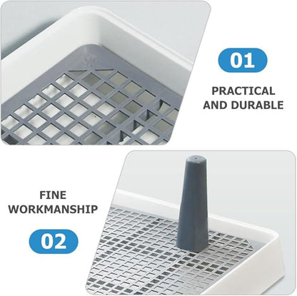 POPETPOP Hamster Accessories 1 Set Dog Training Pads Pet Toilet Puppies Potty Mesh Grate Pee Pad Holder Portable Dog Litter Box for Small Medium Puppy White L Portable Toilet
