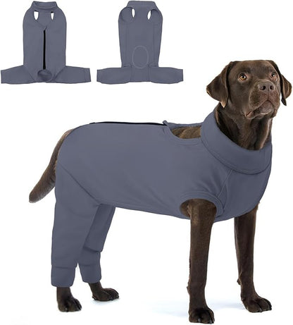 KOESON Dog Recovery Suit Hind Leg, Recovery Sleeve for Female Male Dogs, Pet Leg Sleeve to Stop Licking, Pet Rear Leg Wound Cover, Dog Spay Onesie for Wound Heal Care