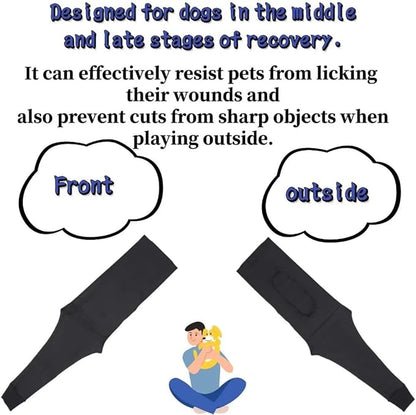 Xqpetlihai Dog Sleeves for Licking Dog Knee Brace After Surgery Wear for Dogs Abrasion Resistant Dog Recovery Sleeve for Dogs Cone Collar Alternative(2S)