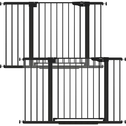 Cumbor 48" Auto Close Baby Gate & Cumbor 2 Pack 48" Dog Gate, Durable Child Gate for Stairs, Doorways, Easy Walk Thru Dog Gate for House for Doorways