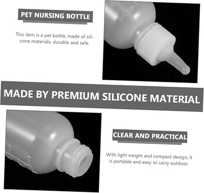 4pcs Silicone Pet Nursing Bottles for Kitten Formula Milk Replacer Easy Clean Reusable Cat Bottle Caps