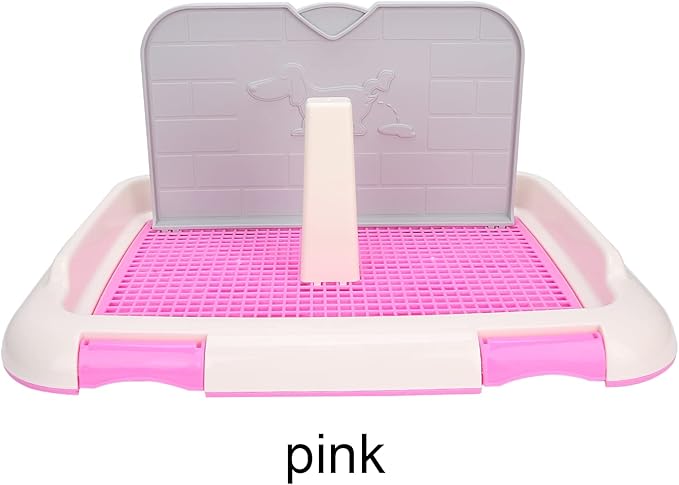 HUIOP Dog Toilet, Prevent Torn Nappy Pads, Ideal for Small Dogs, Simulated Wall Design, Suitable for Male, Keep Feet Dry, 1L Urine Absorption Busy Owners Pet Toilet (Pink)