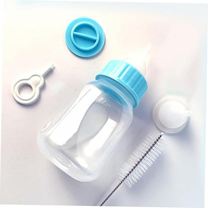 2Pcs Portable Pet Nursing Bottles for Kittens and Puppies Silicone Feeding Bottles with Regulated Flow to Prevent Overfeeding Lightweight Animal Milk Feeders in Blue
