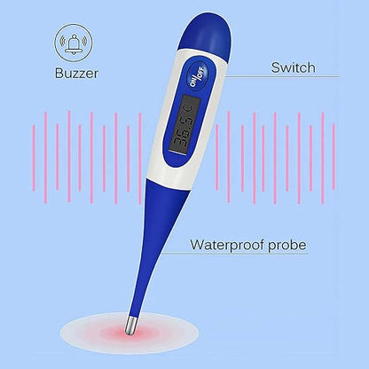 Pet Thermometer, Waterproof Digital Veterinary Thermometer Portable Pet Digital Thermometer Pet Thermometer with Reminder Function Thermometer for Dogs Cats Horse Cattle Pigs Sheep