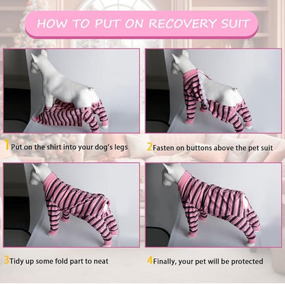 FEimaX Dog Recovery Suit After Surgery, Pet Abdominal Wounds Post Surgical Shirt for Dogs Cats, Puppy Spay Neuter Prevent Licking Onesie Alternative Bandages E-Collar & Cone