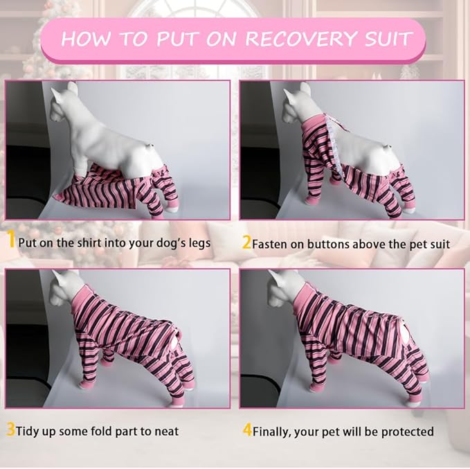 FEimaX Dog Recovery Suit After Surgery, Pet Abdominal Wounds Post Surgical Shirt for Dogs Cats, Puppy Spay Neuter Prevent Licking Onesie Alternative Bandages E-Collar & Cone