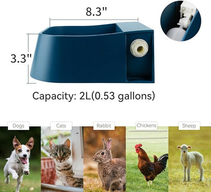 LESYPET Automatic Water Dispenser for Dogs, 68 oz Outdoor Dog Drinking Water Bowl for Chicken Livestock, Auto Filling Waterer for Pets & Livestock