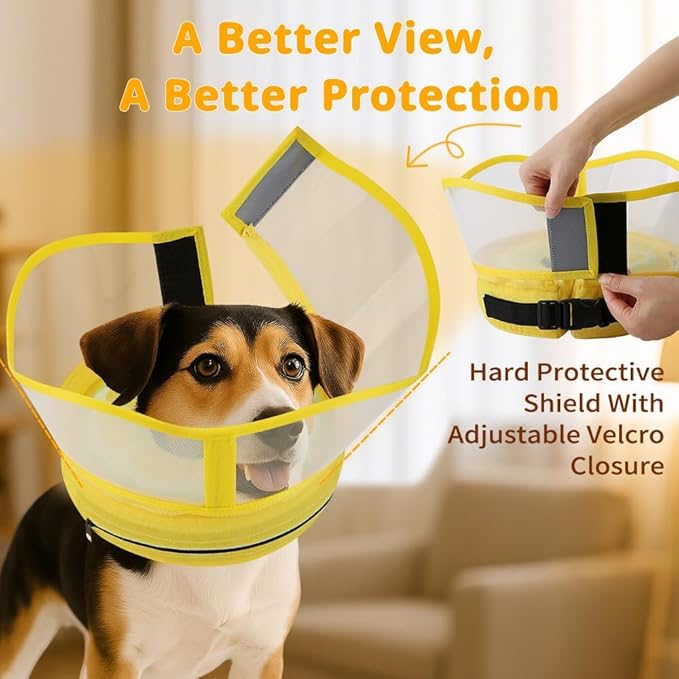 Soft Dog Cone Collar, Inflatable Cones Alternative After Surgery with Anti-Lick Shield, for Large/Medium/Small Dogs to Stop Licking, Elizabethan Neck Ecollars of Shame, Comfy Pillow E Recovery