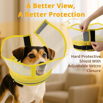 Soft Dog Cone Collar, Inflatable Cones Alternative After Surgery with Anti-Lick Shield, for Large/Medium/Small Dogs to Stop Licking, Elizabethan Neck Ecollars of Shame, Comfy Pillow E Recovery