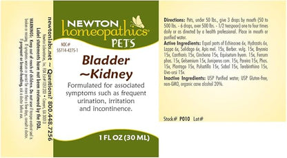 Newton Homeopathics Pets Bladder~Kidney - 1 Oz Liquid