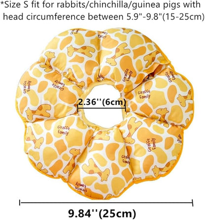 Adjustable Rabbit Protection Cone Collar, Waterproof Pet Recovery Collar for Rabbit Chinchilla Guinea Pigs After Surgery Wound Healing,Elizabeth E-Collar for Small Animals (S (5.9''-9.8''), Yellow)