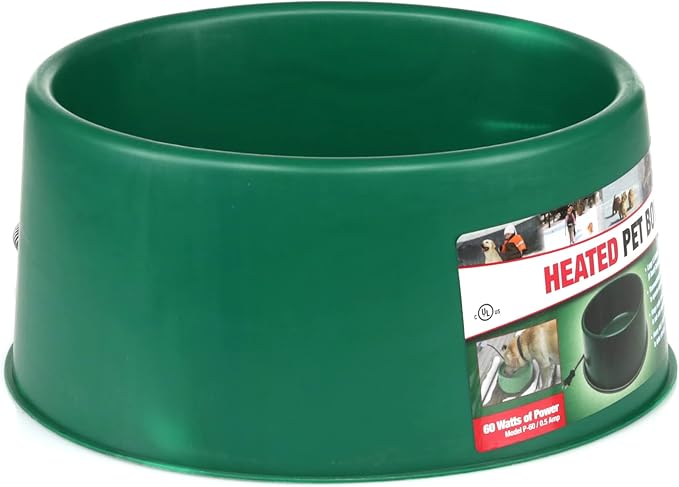 Farm Innovators Heated Pet Water Bowl, 60W Heated Water Dish - 1.5 Gallon Plastic Watering Station with Anti-Chew Cord Protector for Dogs & Cats