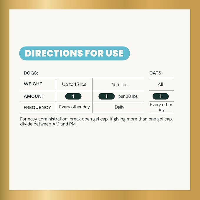 VetriScience Omega Healthy Skin Capsules, 3.6.9 Fish Oil Supplement for Dogs & Cats, Skin Health, Coat Growth, Reduce Shedding, Over 750 mg Omega Fatty Acids per Capsule, Gel Caps,90 Count(Pack of 2)