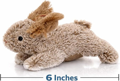 Multipet Rabbit Dog Toy w/Squeaker | Thumperz Dog Toy | Stuffed Bunny Toy for Dogs | Plush Squeaker Bunnies Dogs Toy | Small/Medium Breed (Tan/Brown, 6")