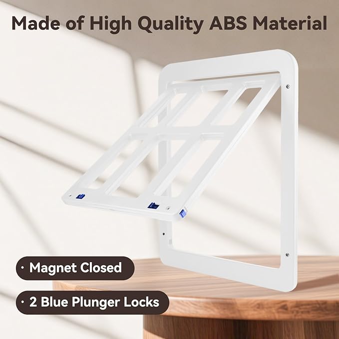 Cat Screen Door for Sliding Screen Door Pet Screen Door with Flap Lockable Suitable for Small Dog and Cat-White