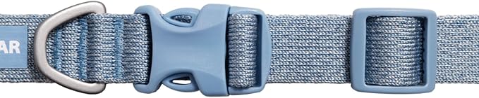 Ruffwear, Front Range Flex Dog Collar, Soft Engineered Knit for Everyday Walks, Lightweight Adjustable with Aluminum V-Ring, Integrated ID Tag Silencer, Quick Release Buckle, Polar Blue, 9"-11"
